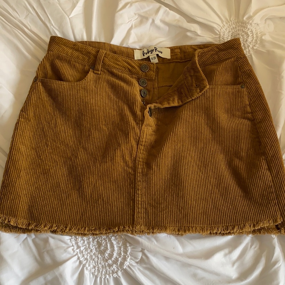 Corduroy mini skirt